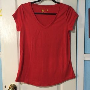 Red exercise shirt